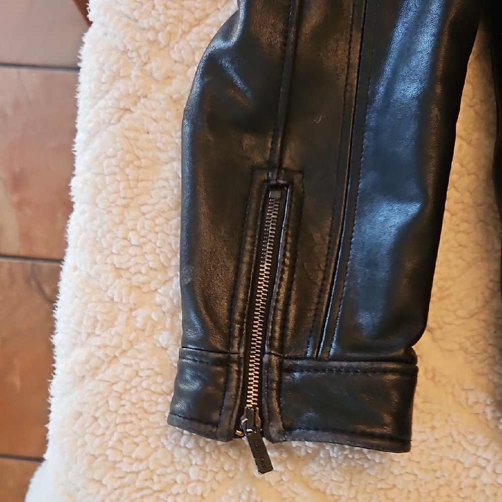 Calvin Klein Black Leather Jacket - Picture 2 of 10
